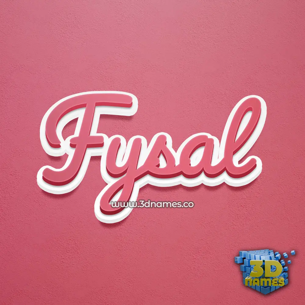 fysal in Red Scribble style - 3D name wallpaper