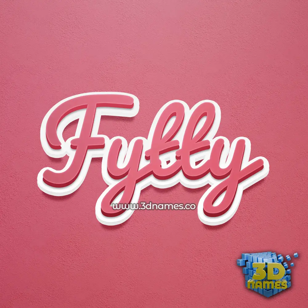 fytty in Red Scribble style - 3D name wallpaper