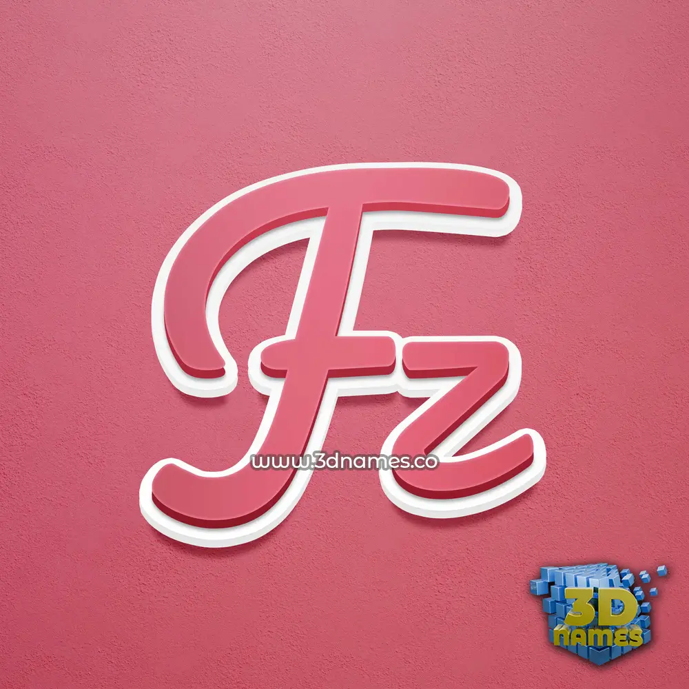fz in Red Scribble style - 3D name wallpaper