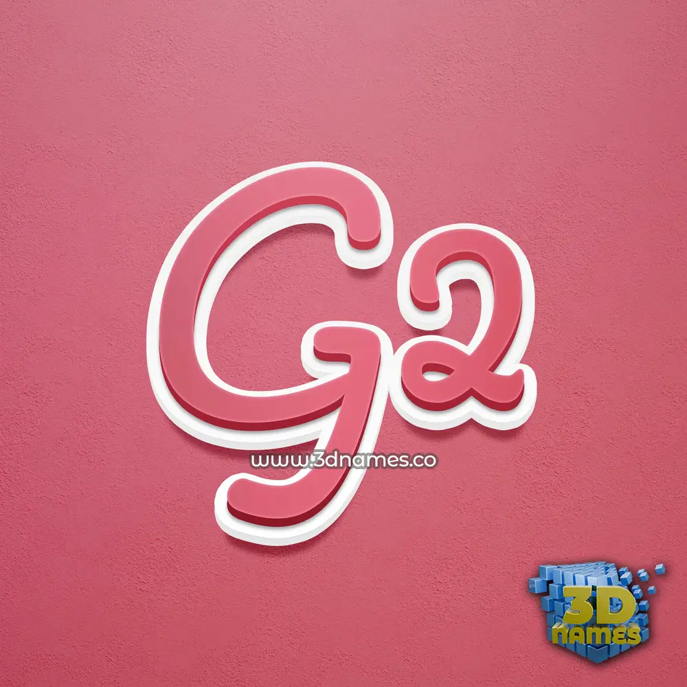 g2 in Red Scribble style - 3D name wallpaper