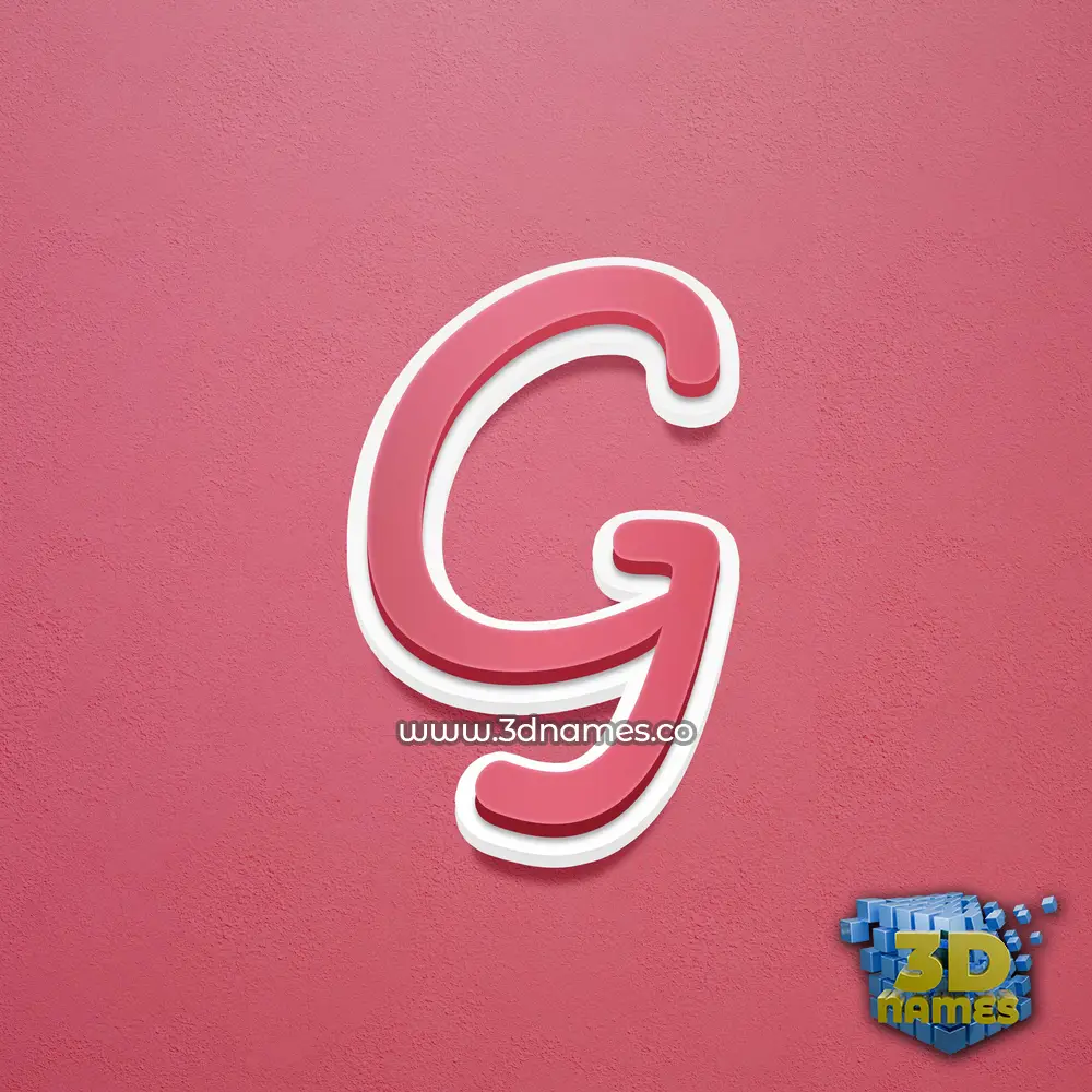 g in Red Scribble style - 3D name wallpaper