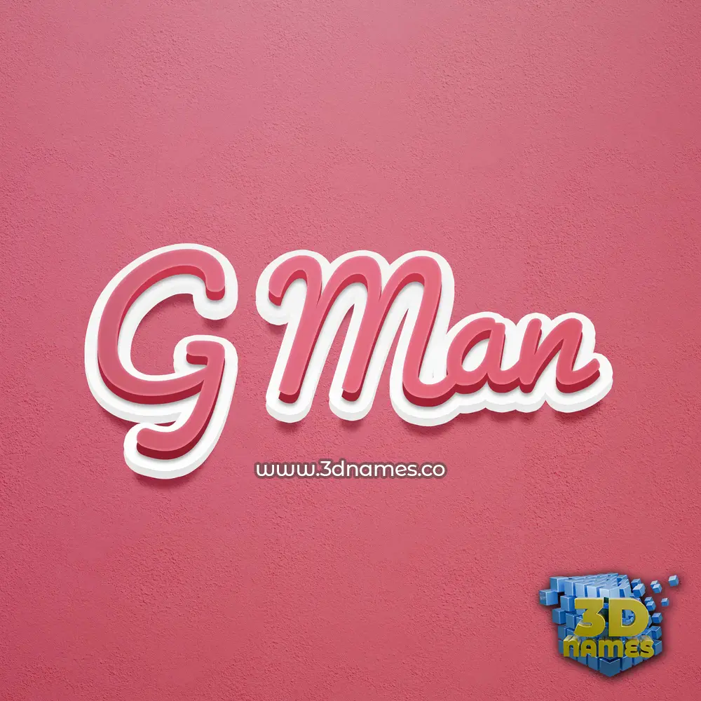 g man in Red Scribble style - 3D name wallpaper