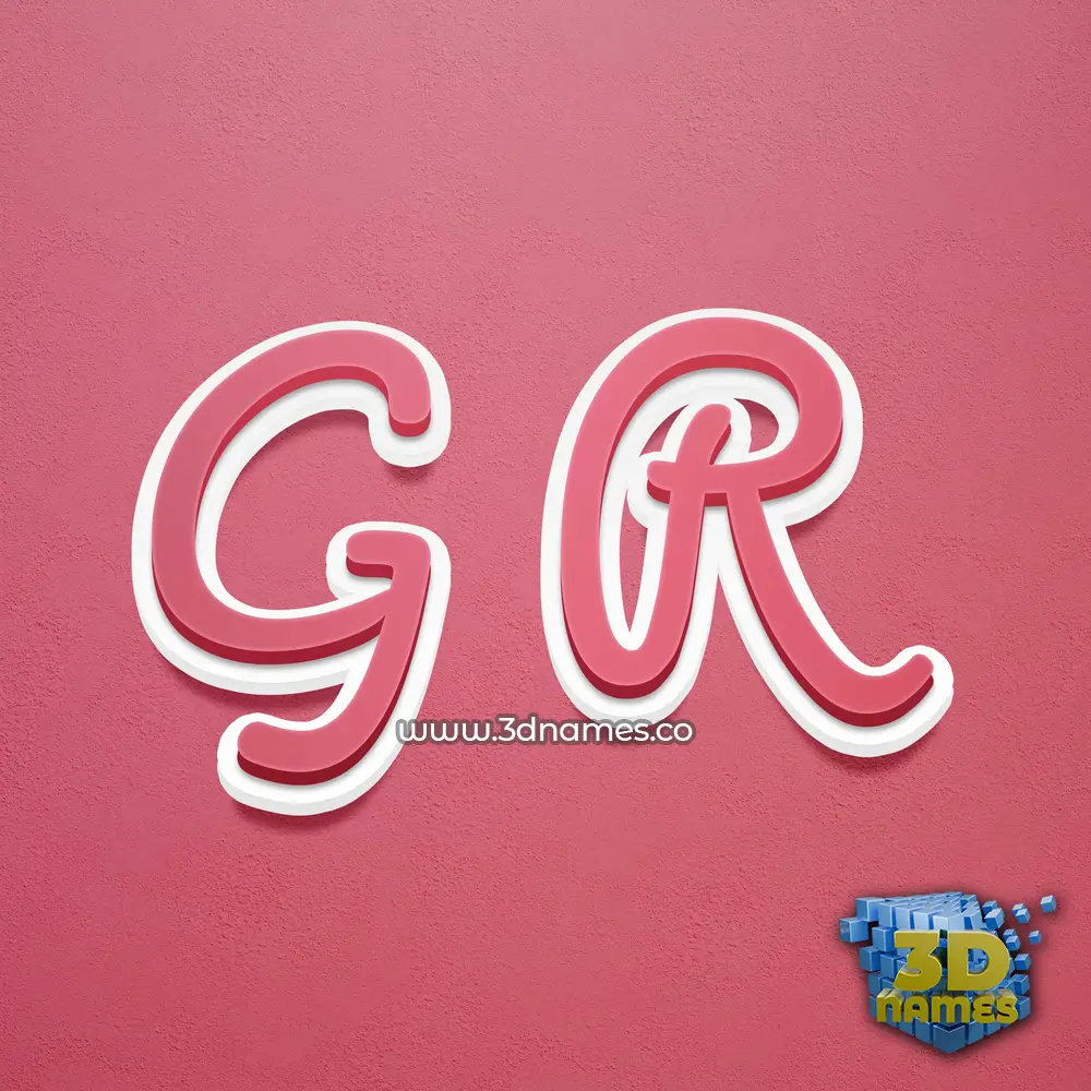 g r in Red Scribble style - 3D name wallpaper
