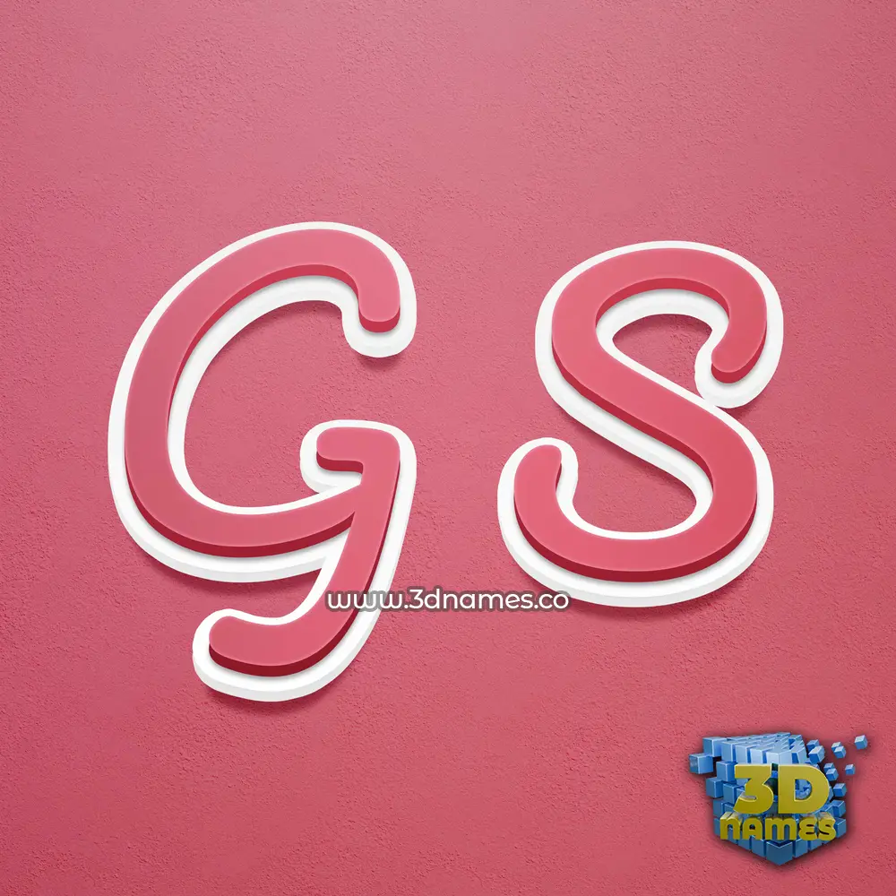 g s in Red Scribble style - 3D name wallpaper