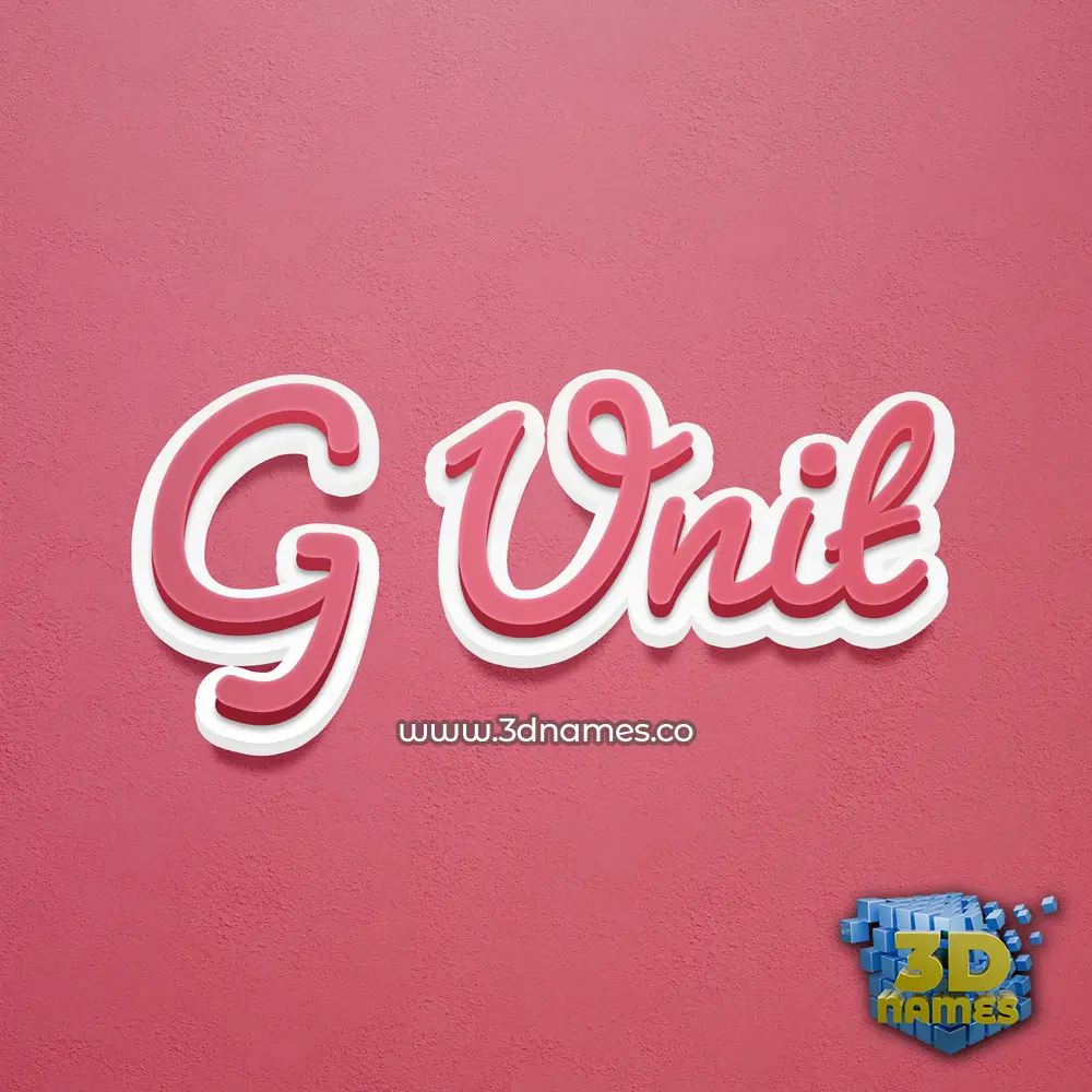 g unit in Red Scribble style - 3D name wallpaper