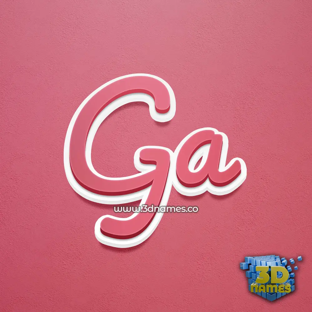 ga in Red Scribble style - 3D name wallpaper