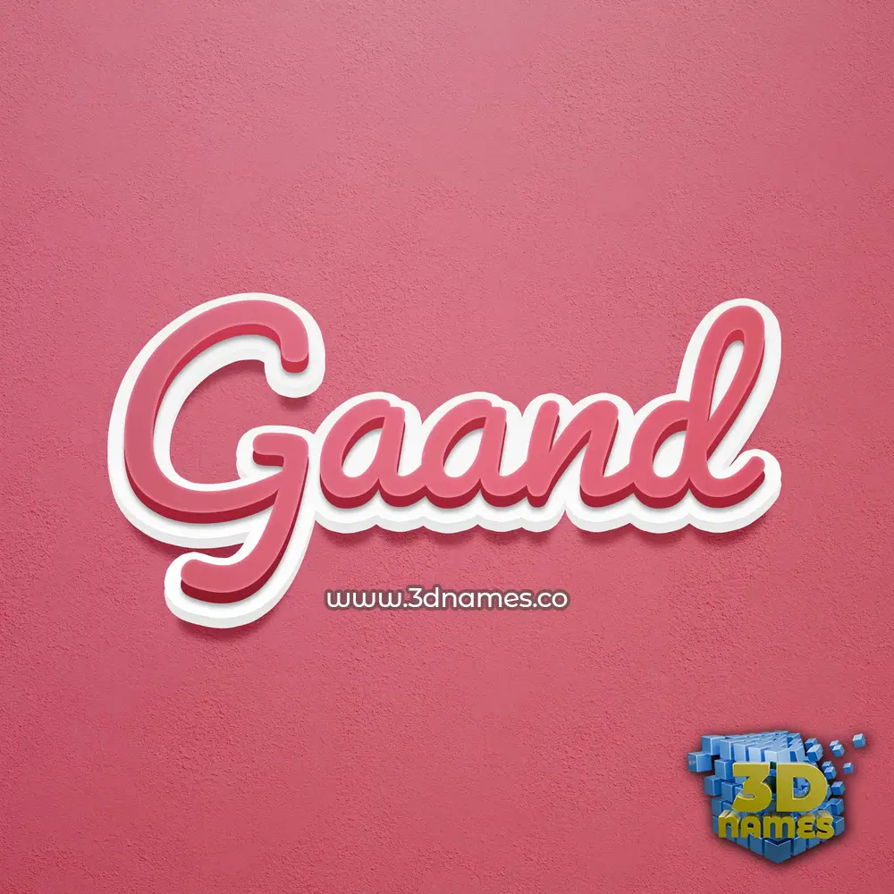 gaand in Red Scribble style - 3D name wallpaper