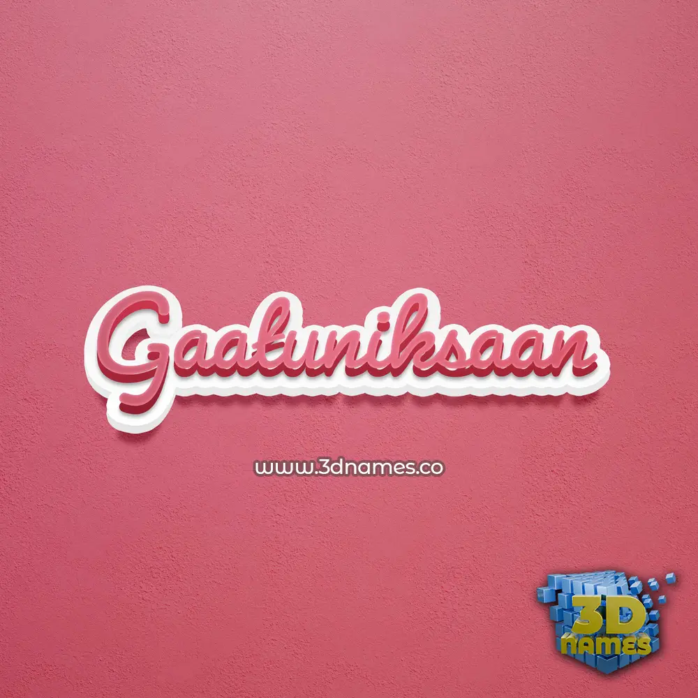 gaatuniksaan in Red Scribble style - 3D name wallpaper