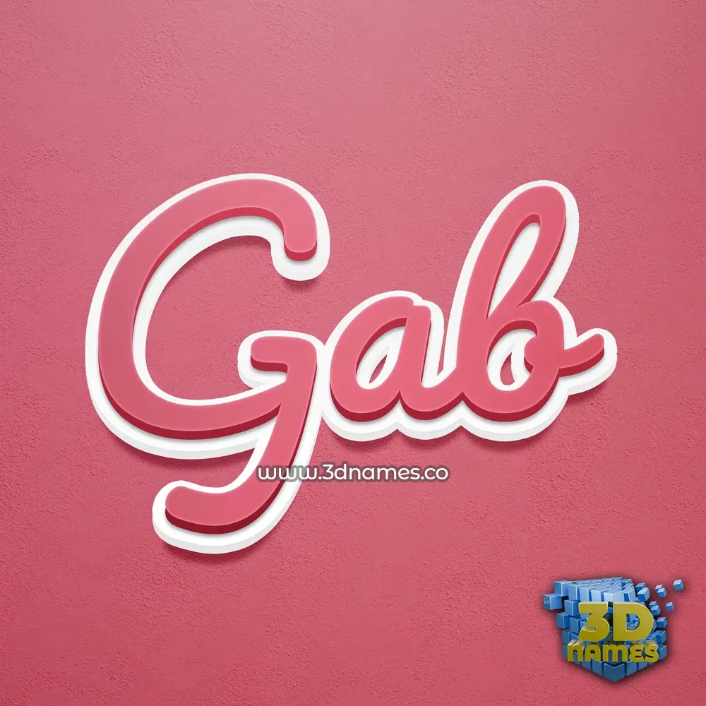 gab in Red Scribble style - 3D name wallpaper
