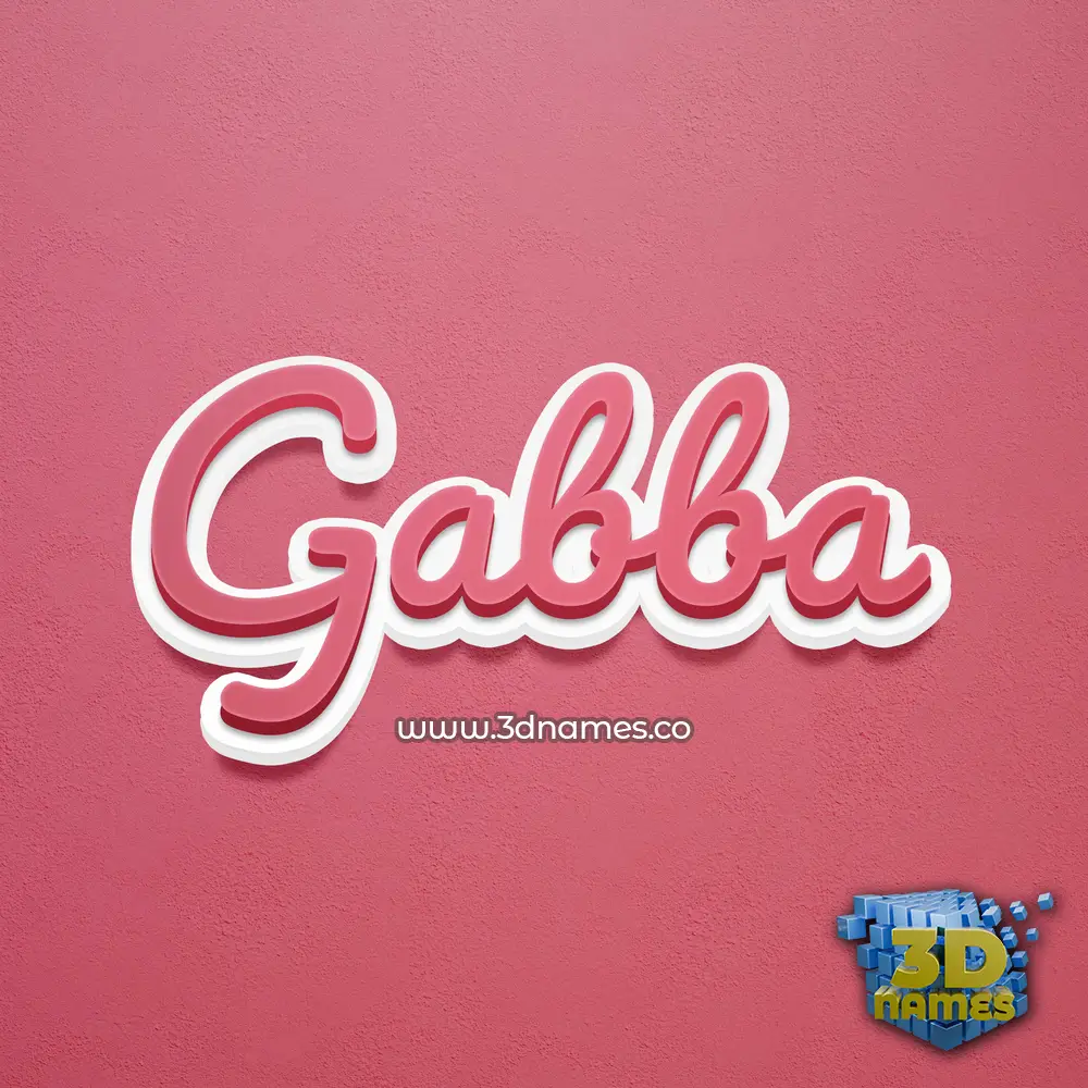 gabba in Red Scribble style - 3D name wallpaper
