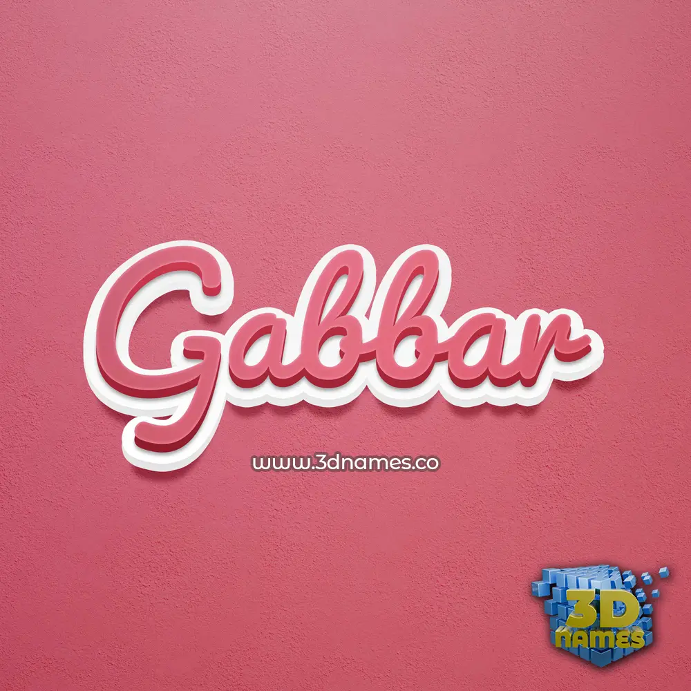 gabbar in Red Scribble style - 3D name wallpaper