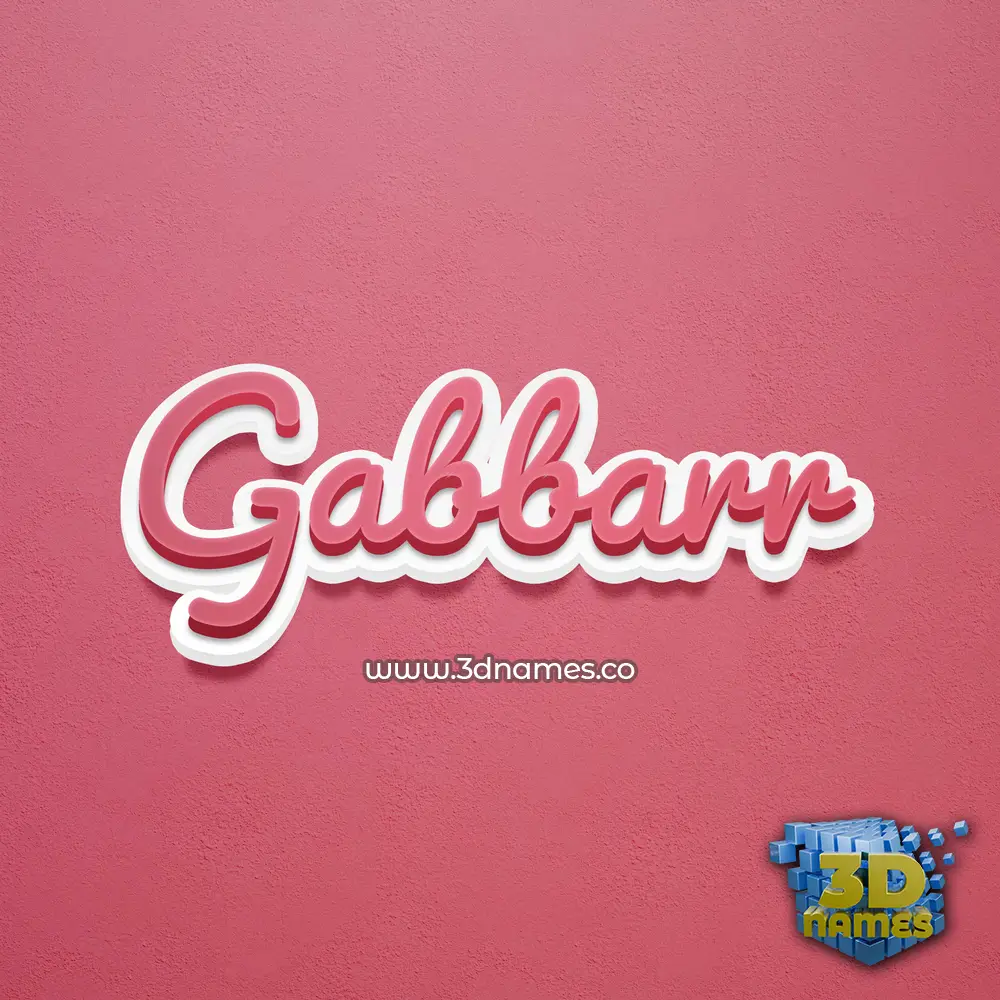 gabbarr in Red Scribble style - 3D name wallpaper