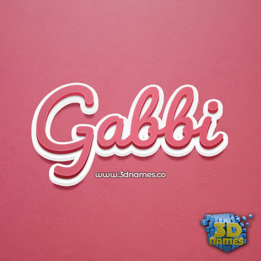 gabbi in Red Scribble style - 3D name wallpaper