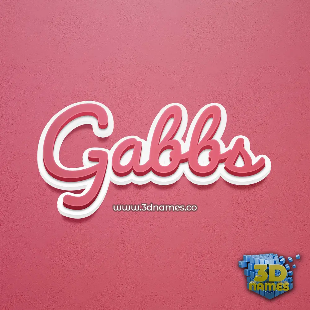 gabbs in Red Scribble style - 3D name wallpaper