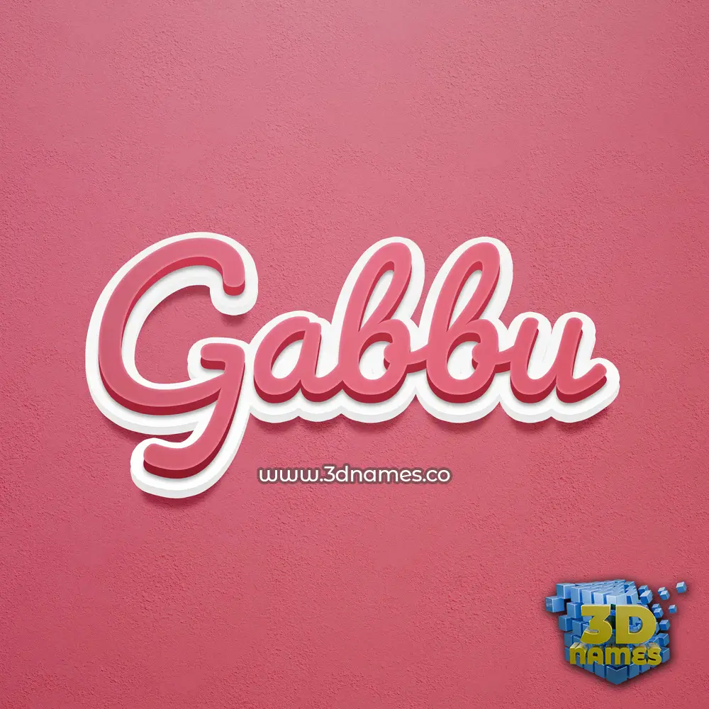 gabbu in Red Scribble style - 3D name wallpaper
