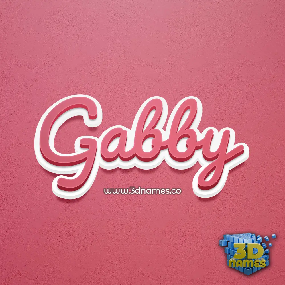 gabby in Red Scribble style - 3D name wallpaper