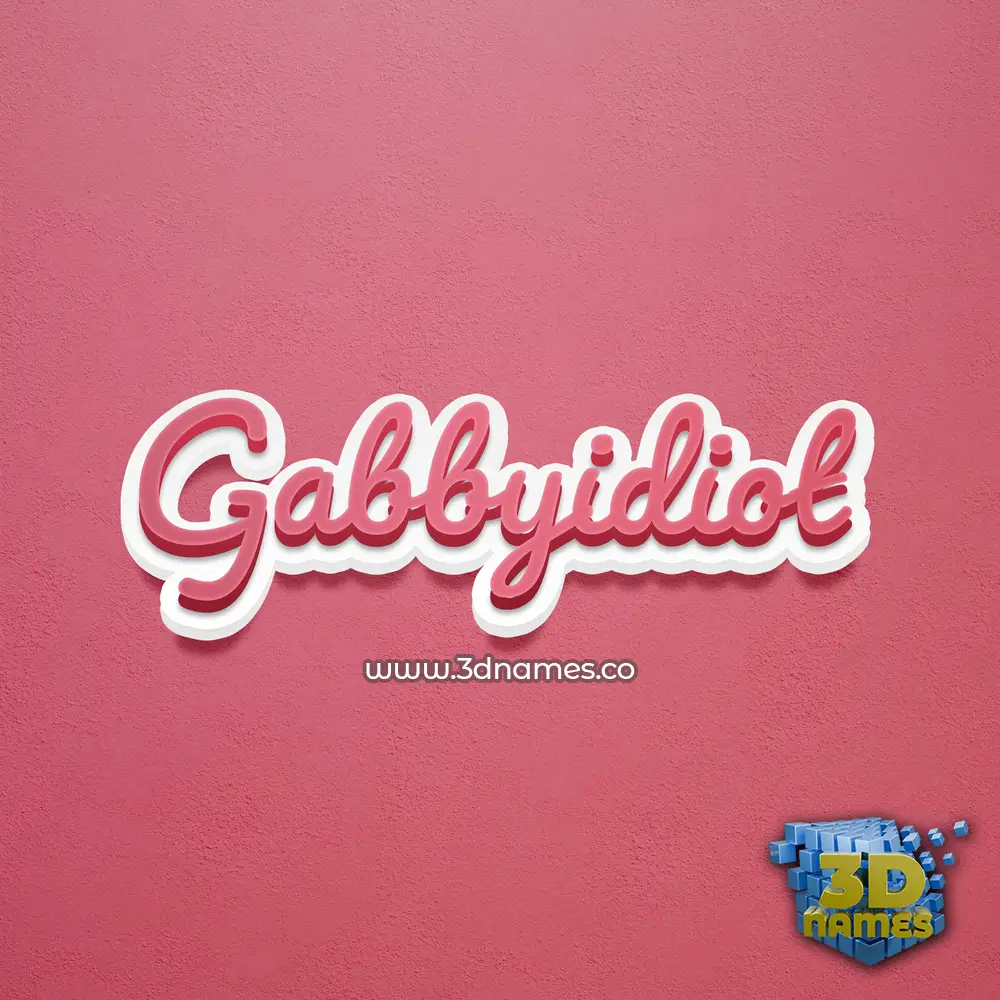 gabbyidiot in Red Scribble style - 3D name wallpaper