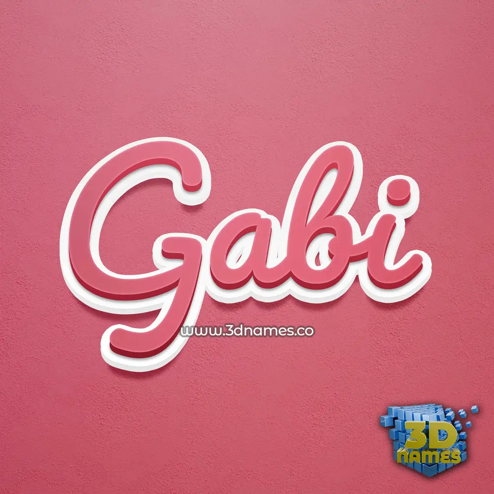 gabi in Red Scribble style - 3D name wallpaper