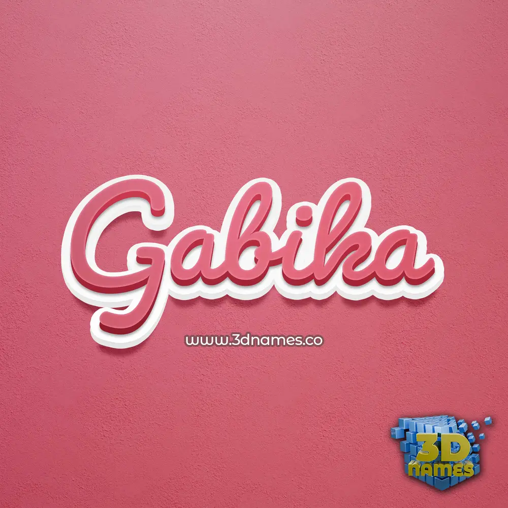 gabika in Red Scribble style - 3D name wallpaper