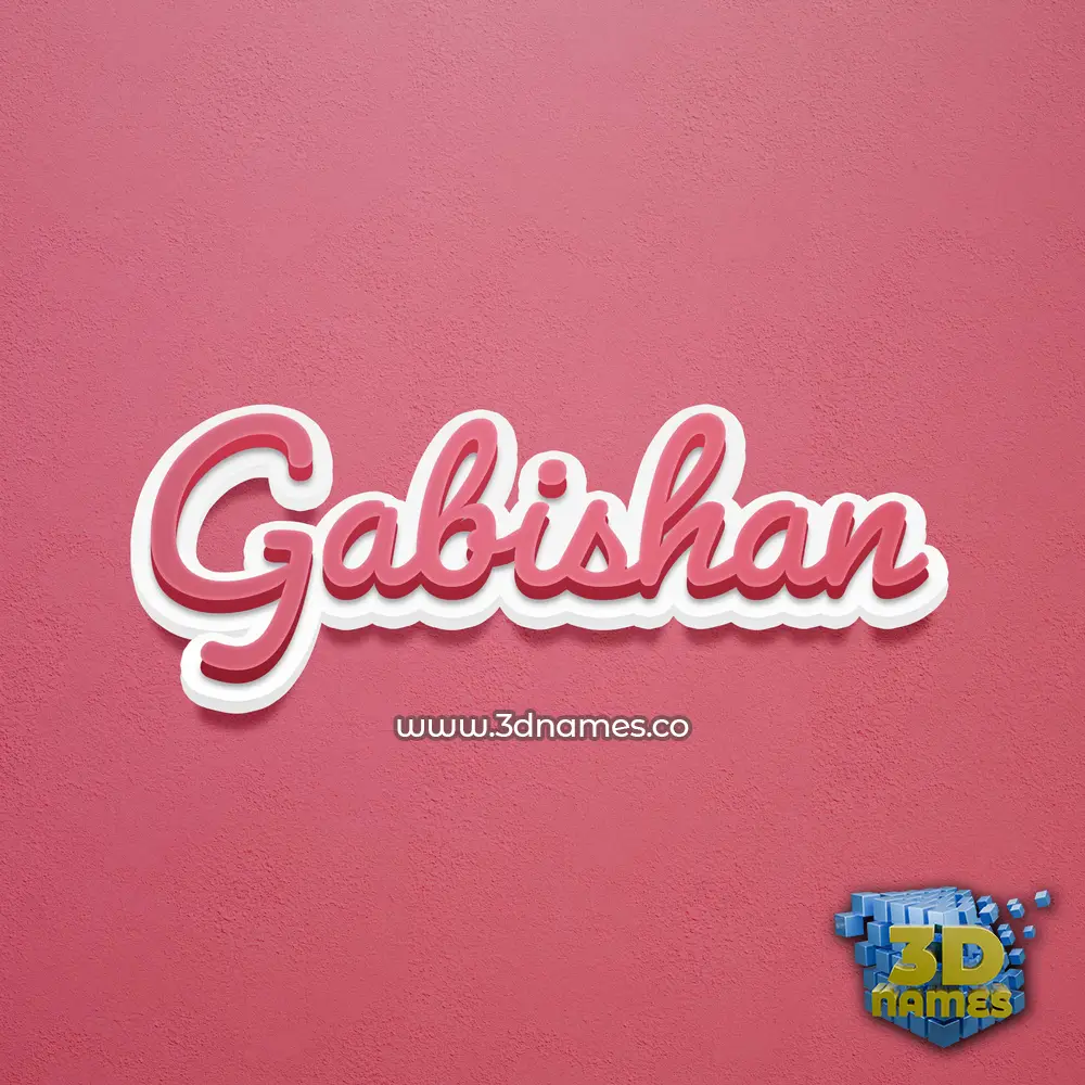 gabishan in Red Scribble style - 3D name wallpaper