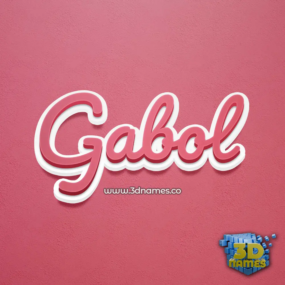 gabol in Red Scribble style - 3D name wallpaper