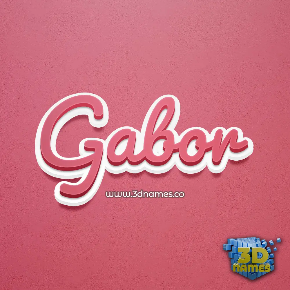 gabor in Red Scribble style - 3D name wallpaper