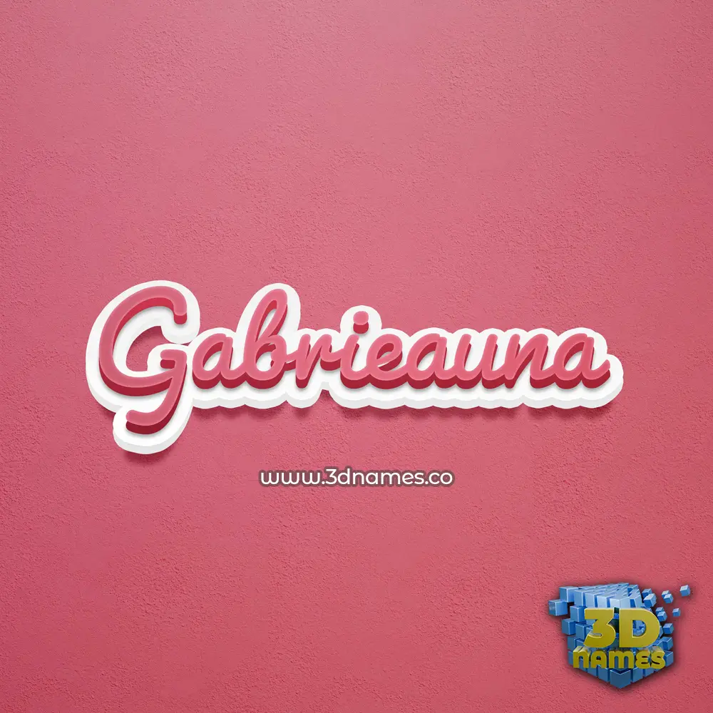 gabrieauna in Red Scribble style - 3D name wallpaper