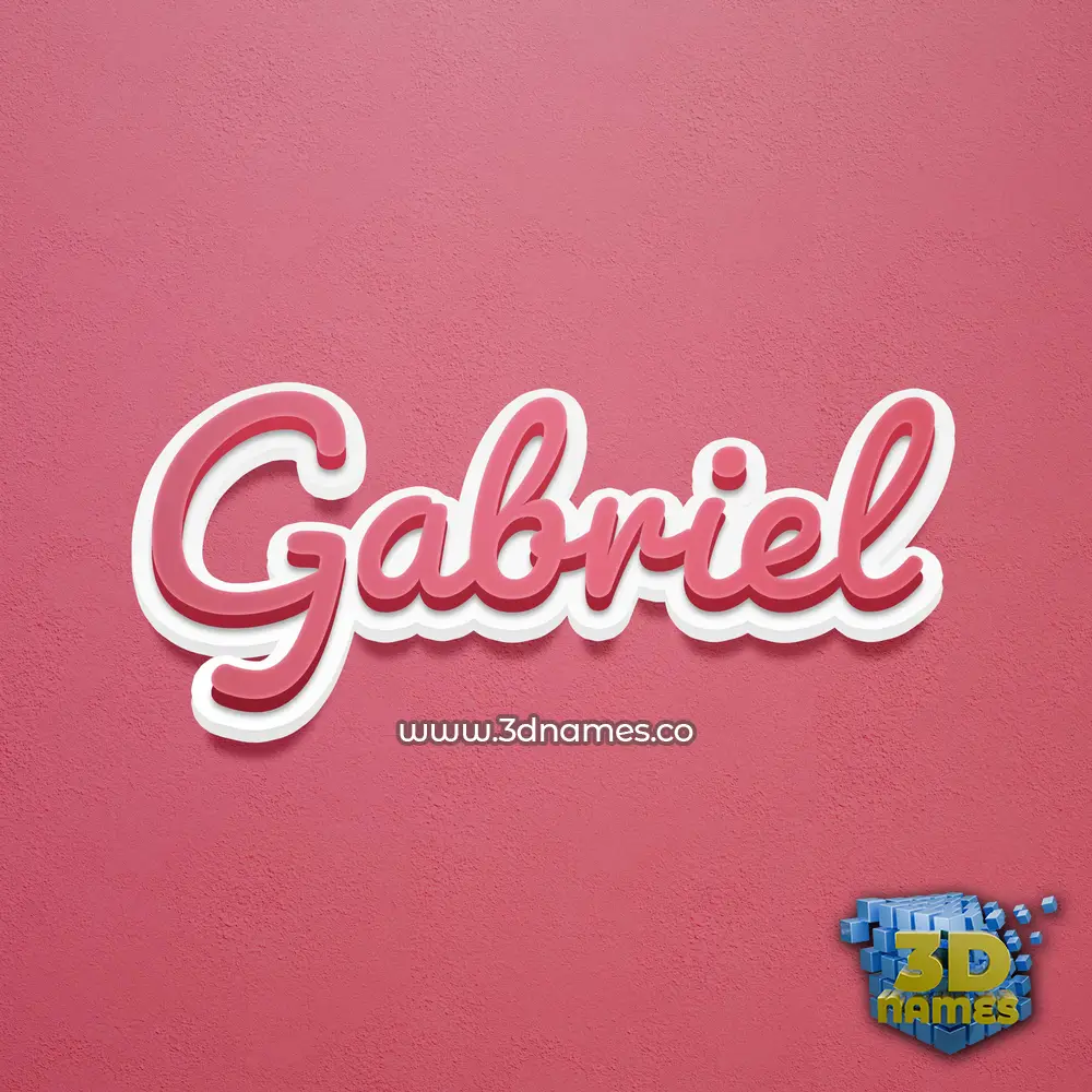 gabriel in Red Scribble style - 3D name wallpaper