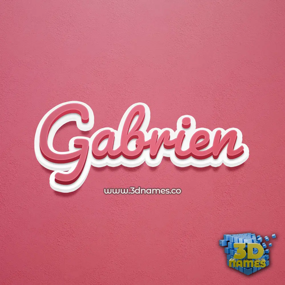 gabrien in Red Scribble style - 3D name wallpaper