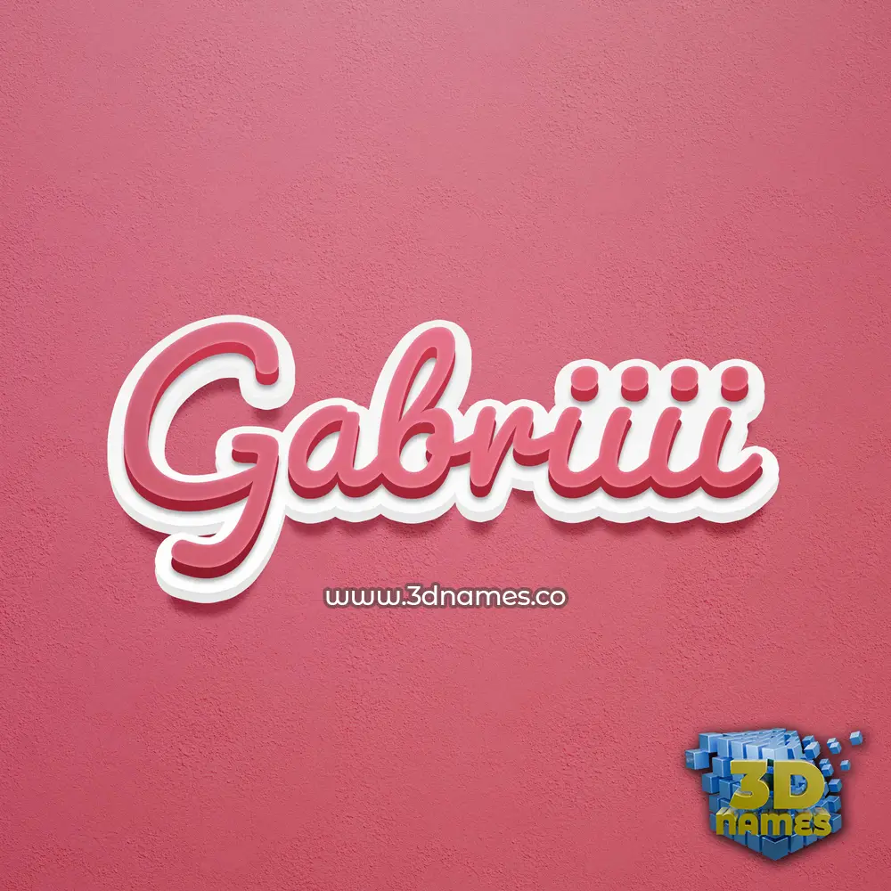 gabriiii in Red Scribble style - 3D name wallpaper