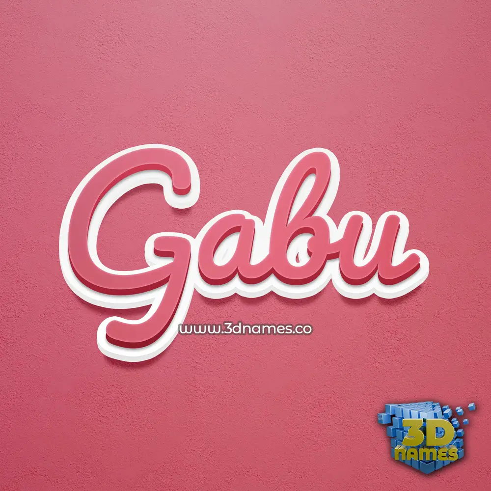 gabu in Red Scribble style - 3D name wallpaper