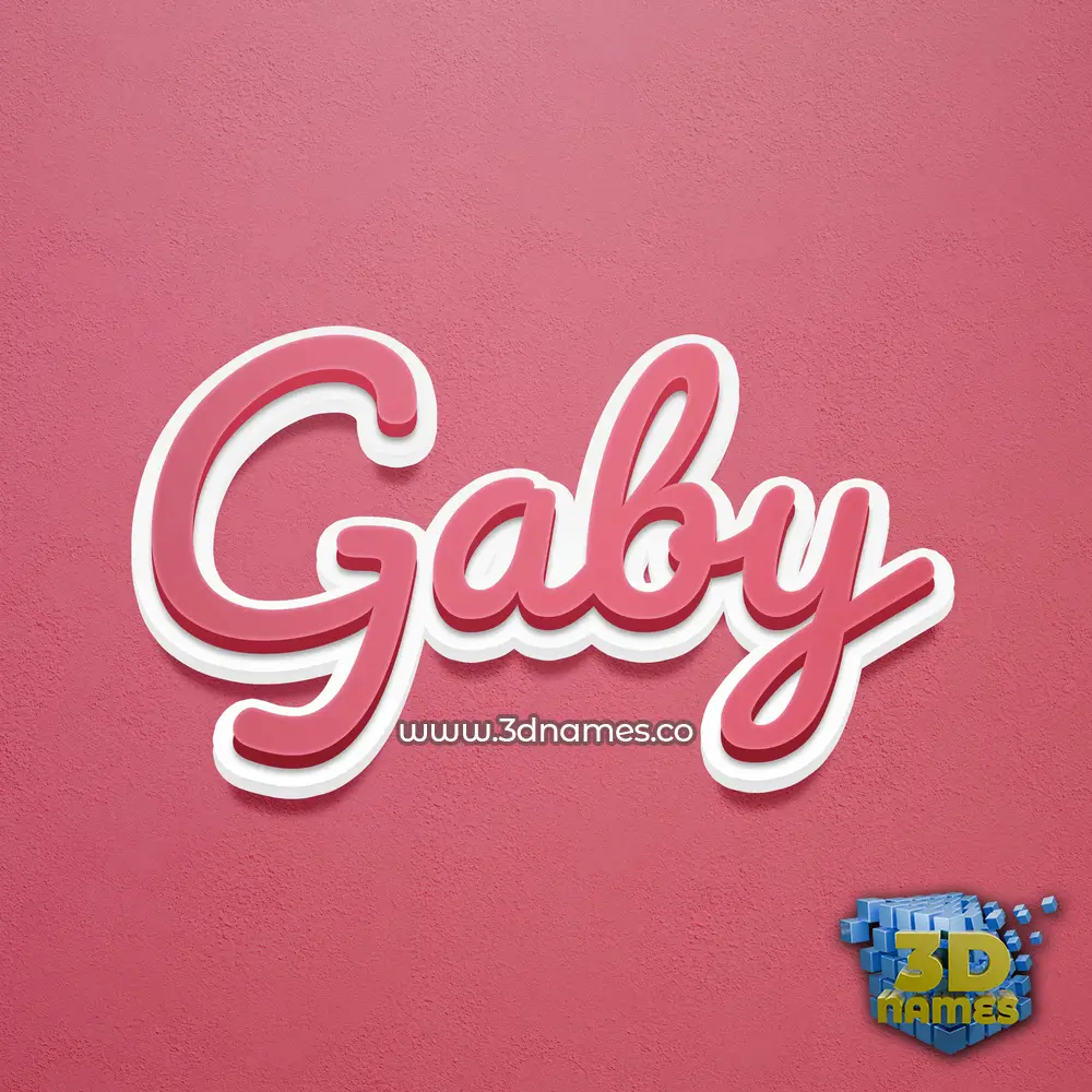 gaby in Red Scribble style - 3D name wallpaper