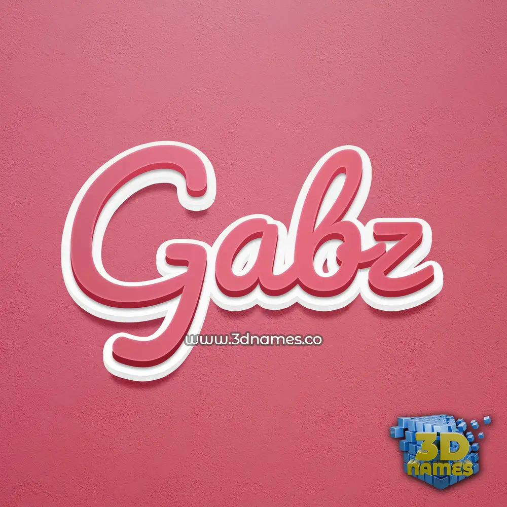 gabz in Red Scribble style - 3D name wallpaper