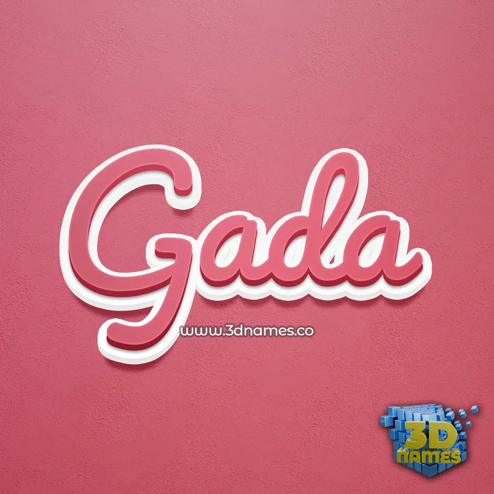 gada in Red Scribble style - 3D name wallpaper