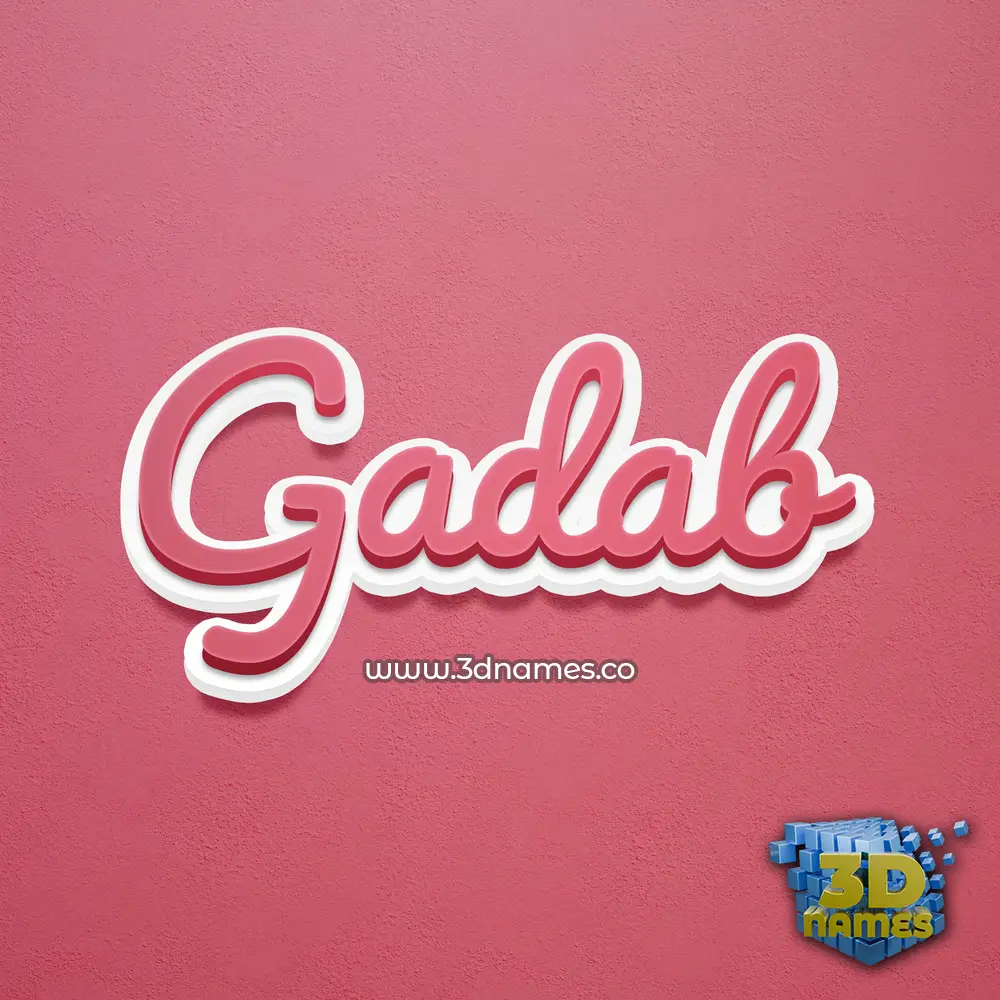 gadab in Red Scribble style - 3D name wallpaper