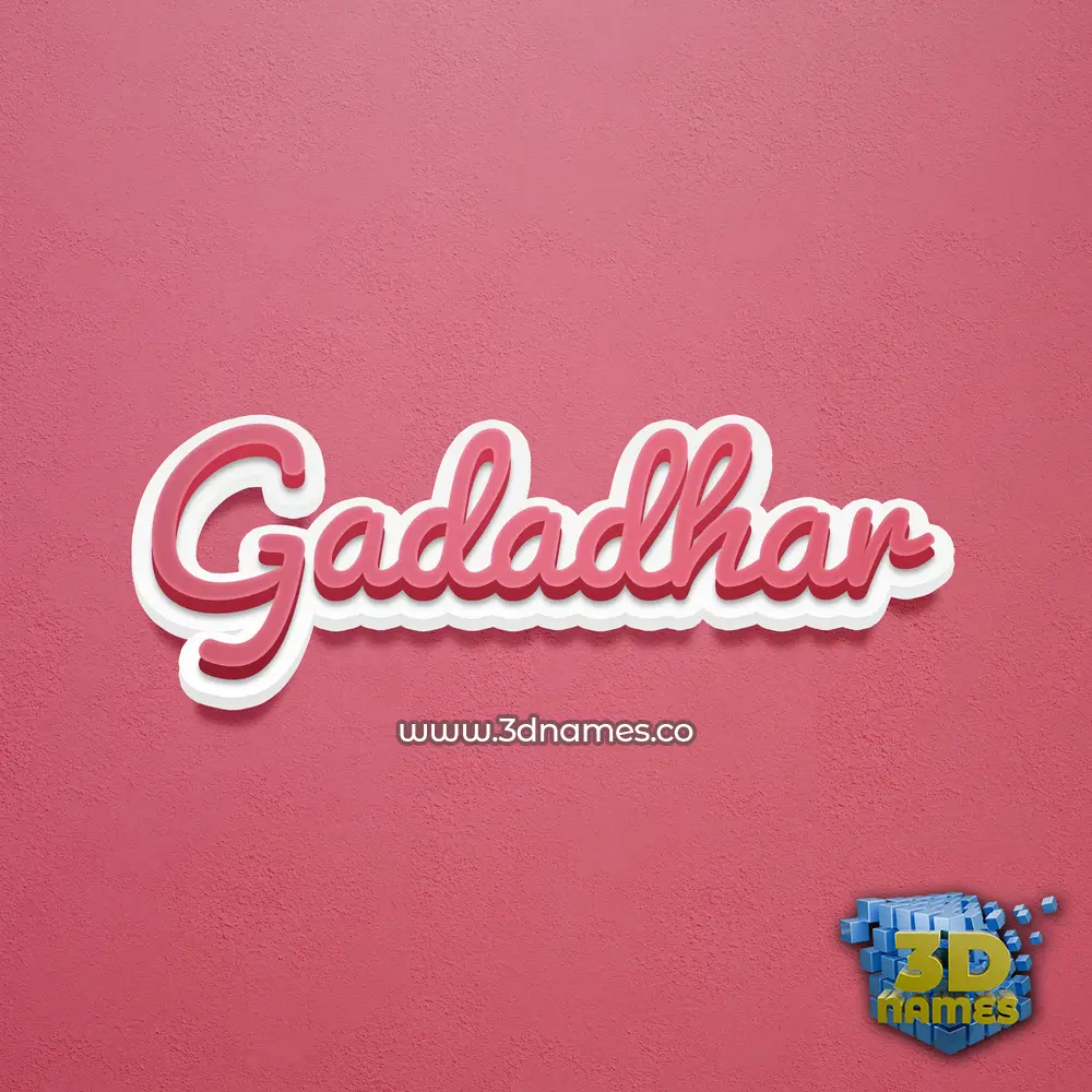 gadadhar in Red Scribble style - 3D name wallpaper