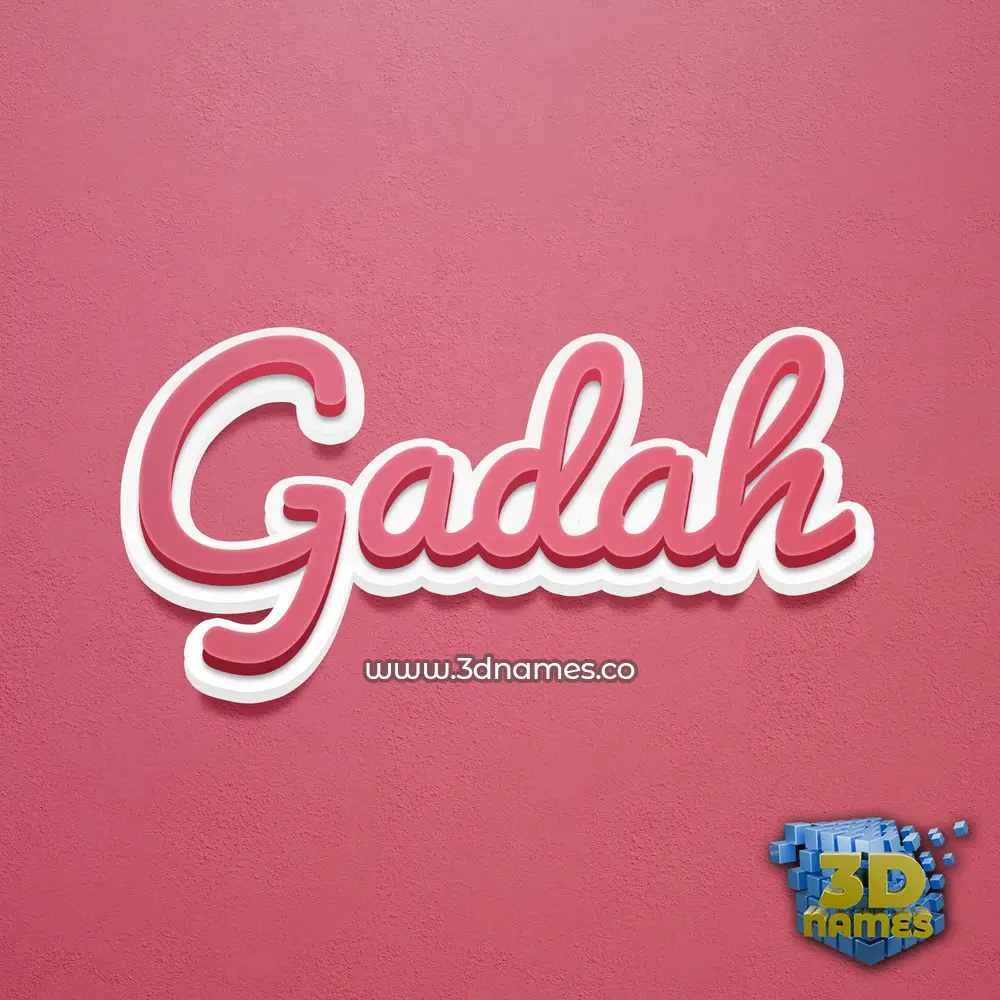 gadah in Red Scribble style - 3D name wallpaper