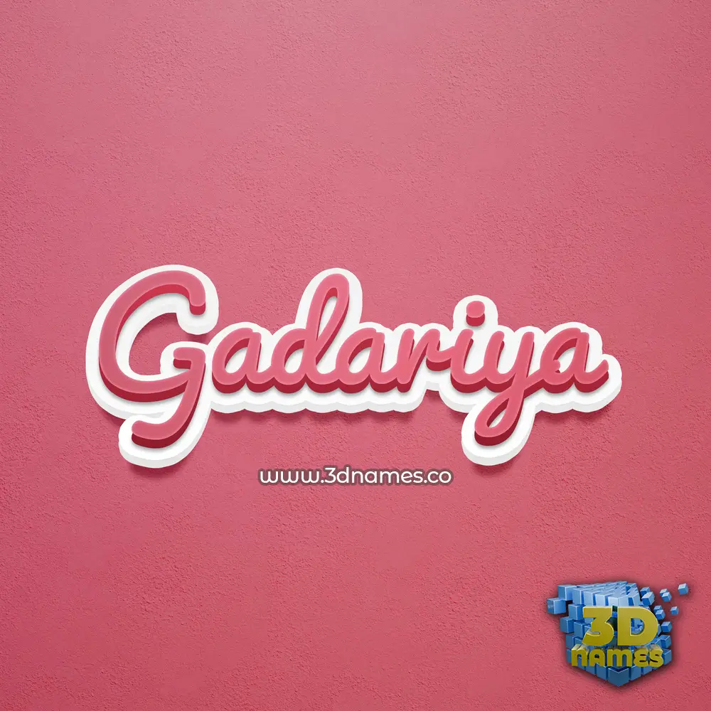 gadariya in Red Scribble style - 3D name wallpaper