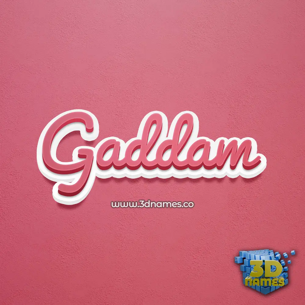 gaddam in Red Scribble style - 3D name wallpaper