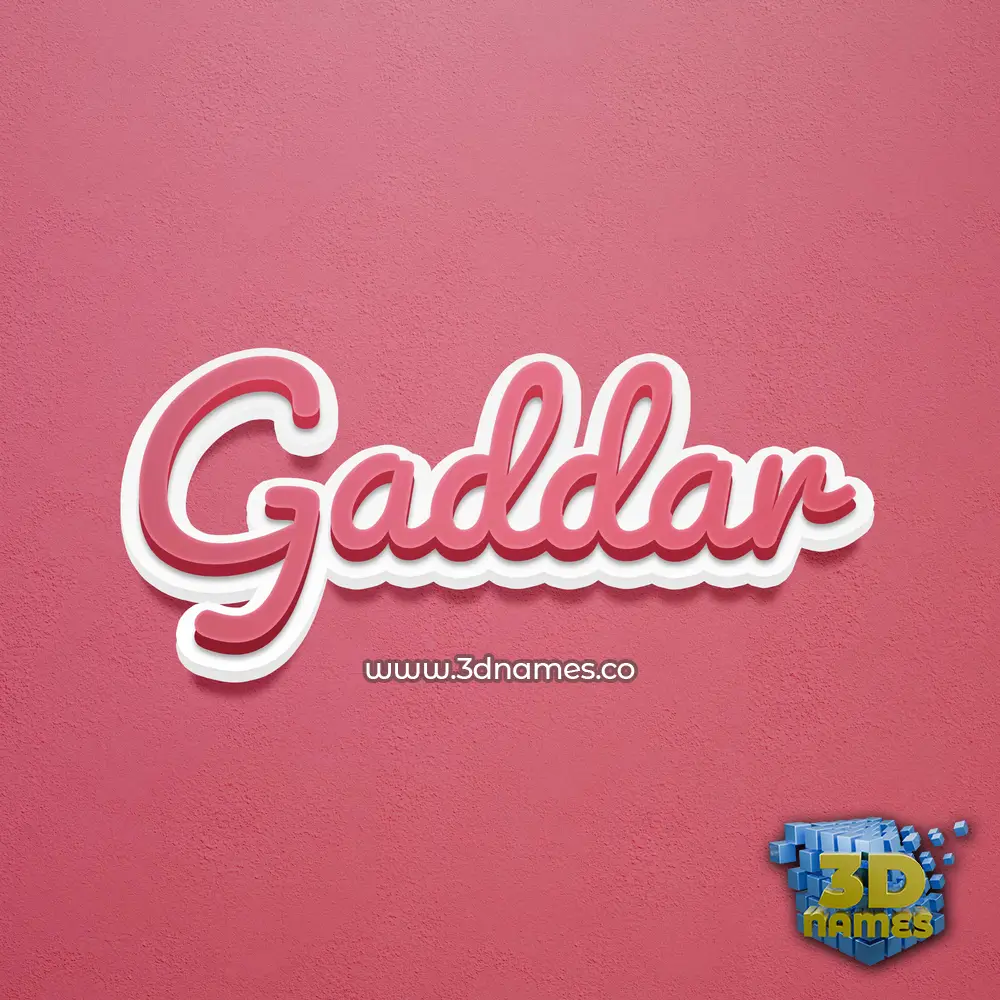 gaddar in Red Scribble style - 3D name wallpaper