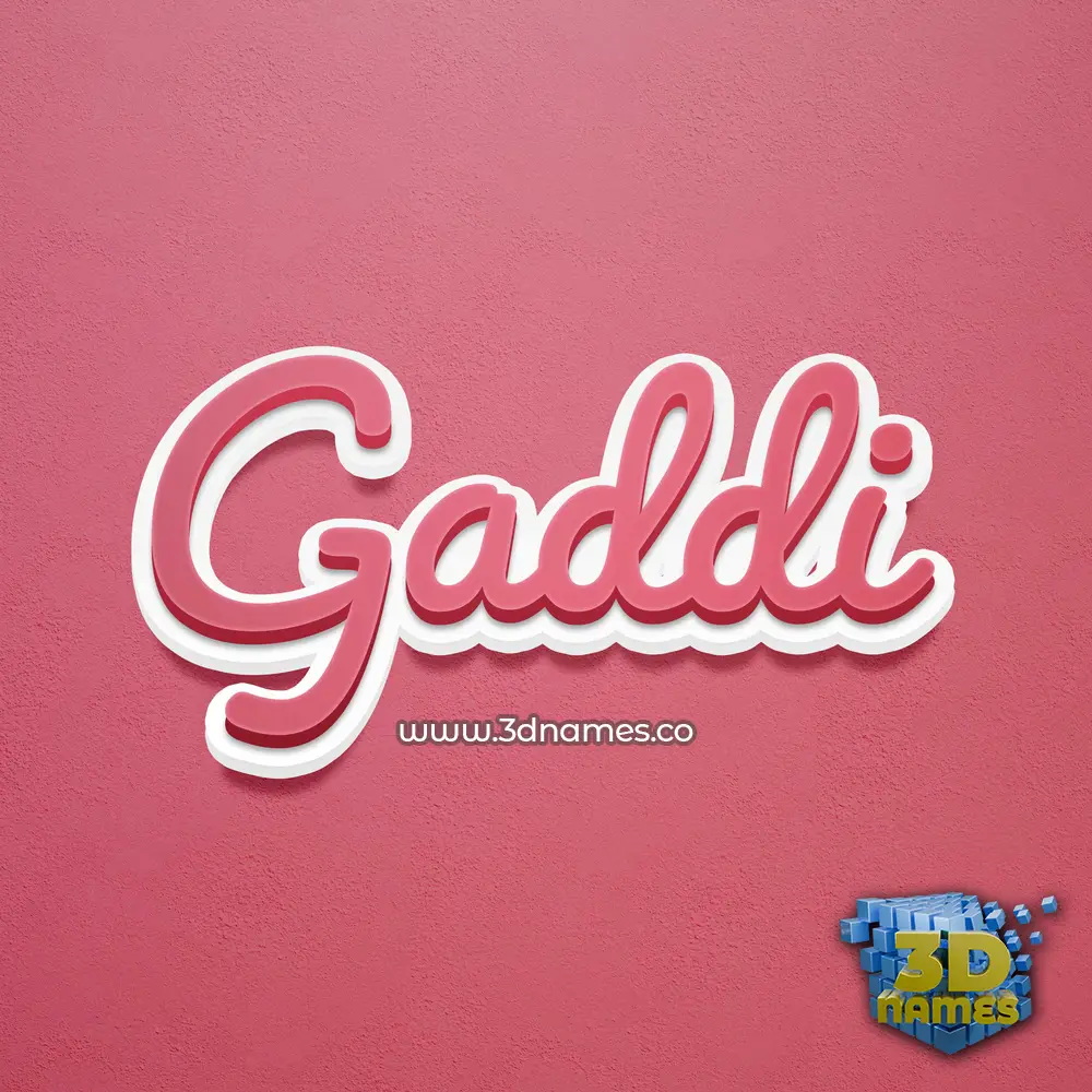gaddi in Red Scribble style - 3D name wallpaper