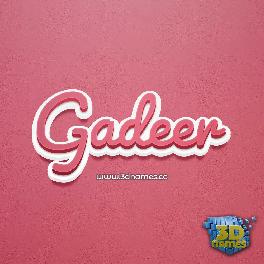 gadeer in Red Scribble style - 3D name wallpaper