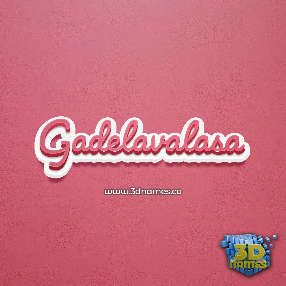 gadelavalasa in Red Scribble style - 3D name wallpaper