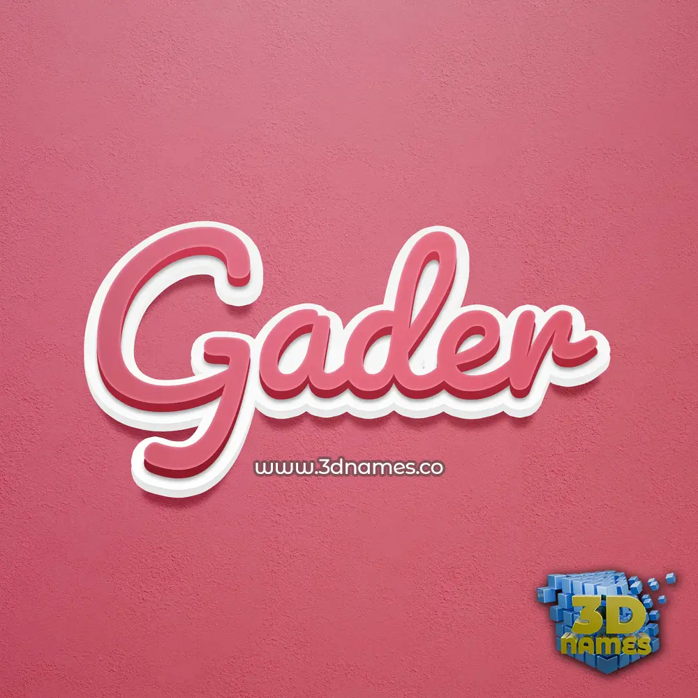 gader in Red Scribble style - 3D name wallpaper