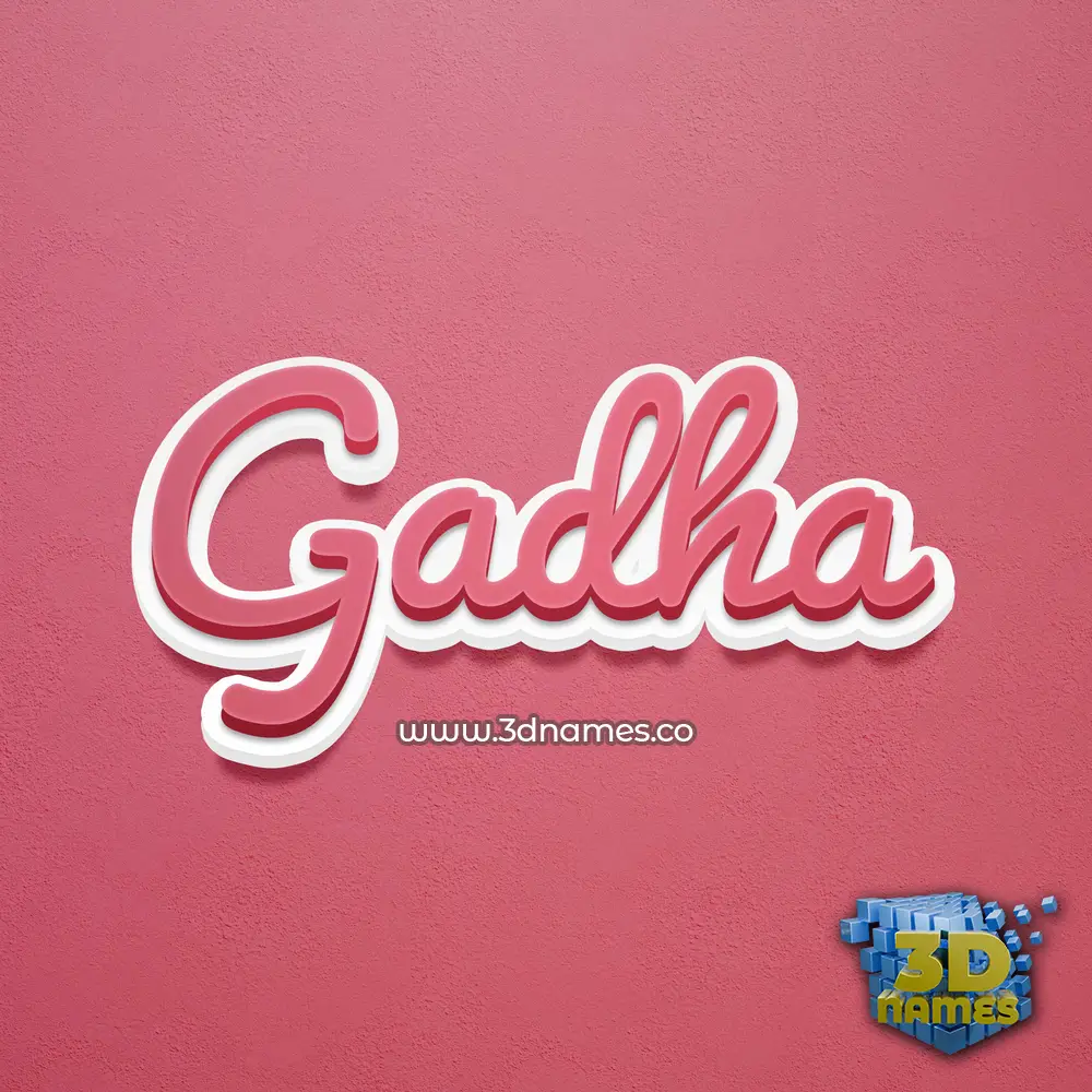 gadha in Red Scribble style - 3D name wallpaper