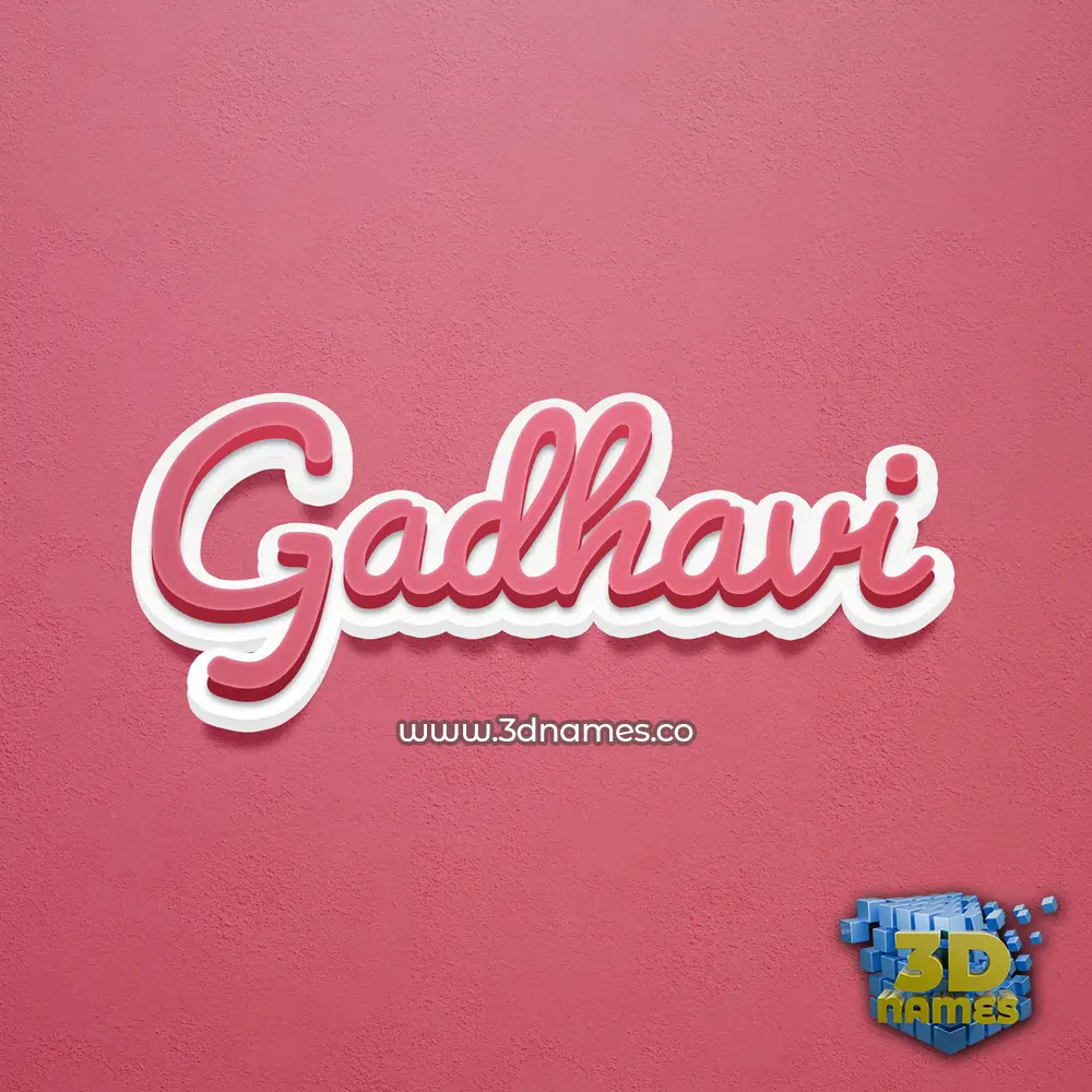 gadhavi in Red Scribble style - 3D name wallpaper
