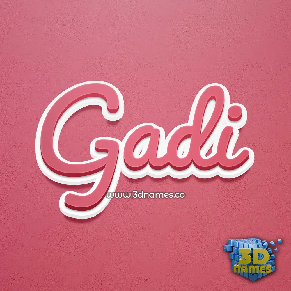 gadi in Red Scribble style - 3D name wallpaper