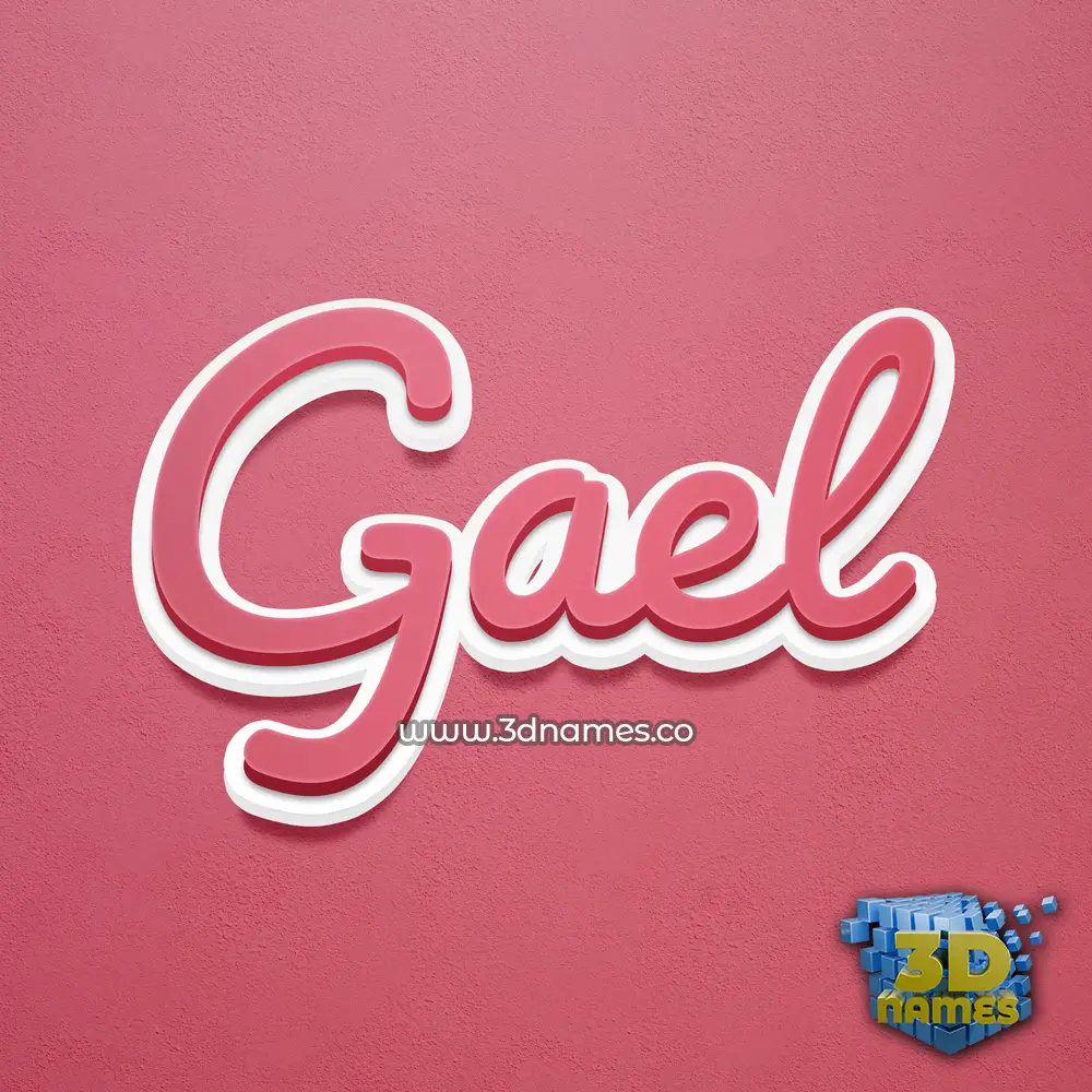 gael in Red Scribble style - 3D name wallpaper