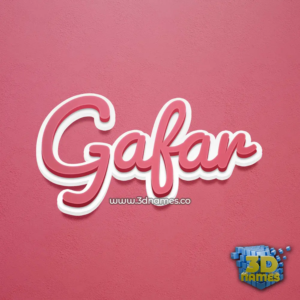 gafar in Red Scribble style - 3D name wallpaper