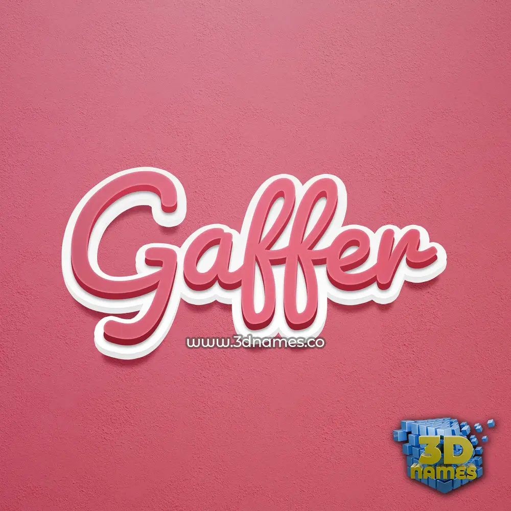 gaffer in Red Scribble style - 3D name wallpaper